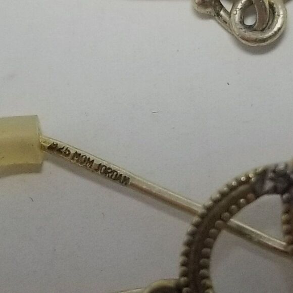 Vintage Sterling Silver and Gold Overlay Dangle Interlocking Hoop Earrings - Picture 4 of 7